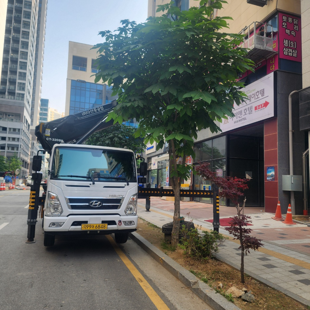간판 LED 스카이차 작업사진